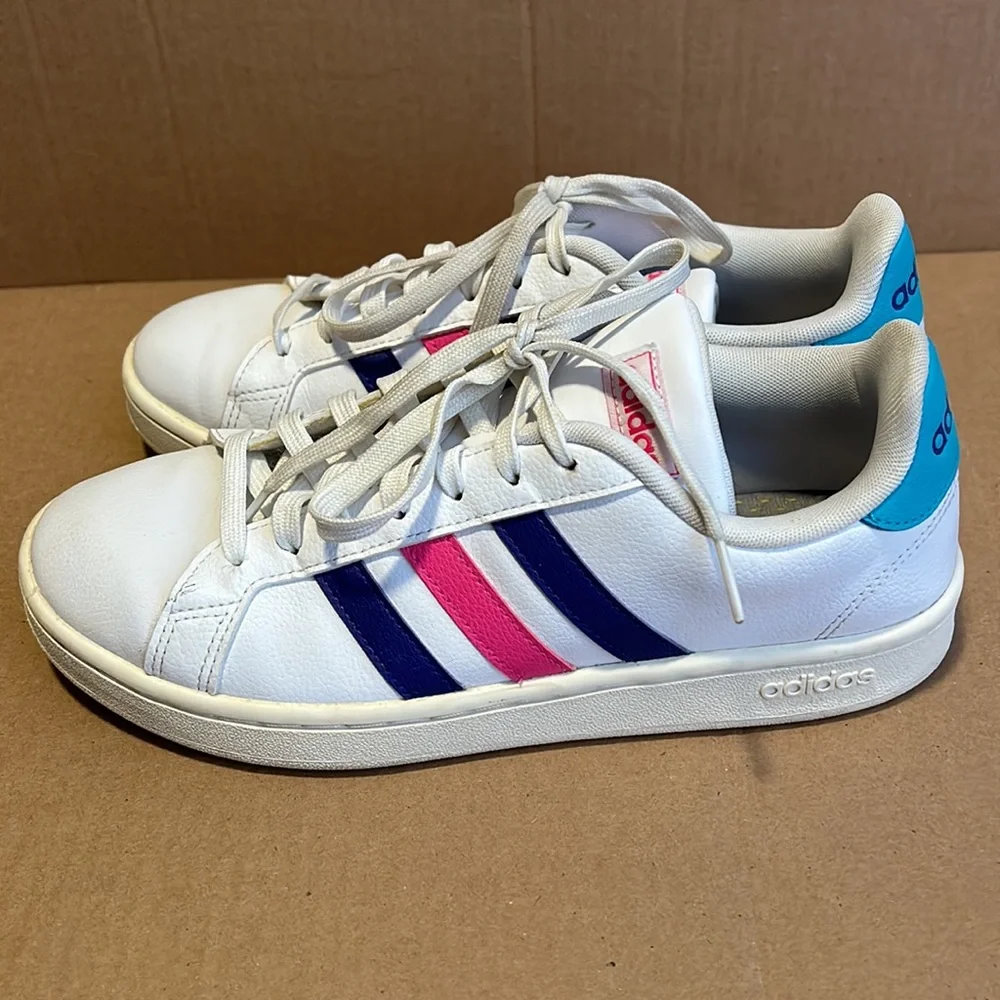 Adidas Women’s White Grand Court 'Energy Ink' Grant Court Sneakers size US 8.5 - Picture 6 of 15